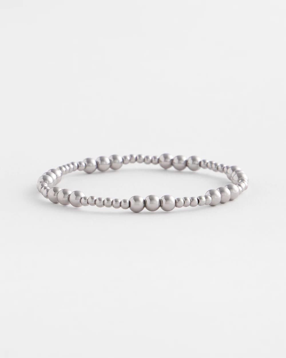 Silver-tone Small Bead Stretch Bracelet Silver - Chico's