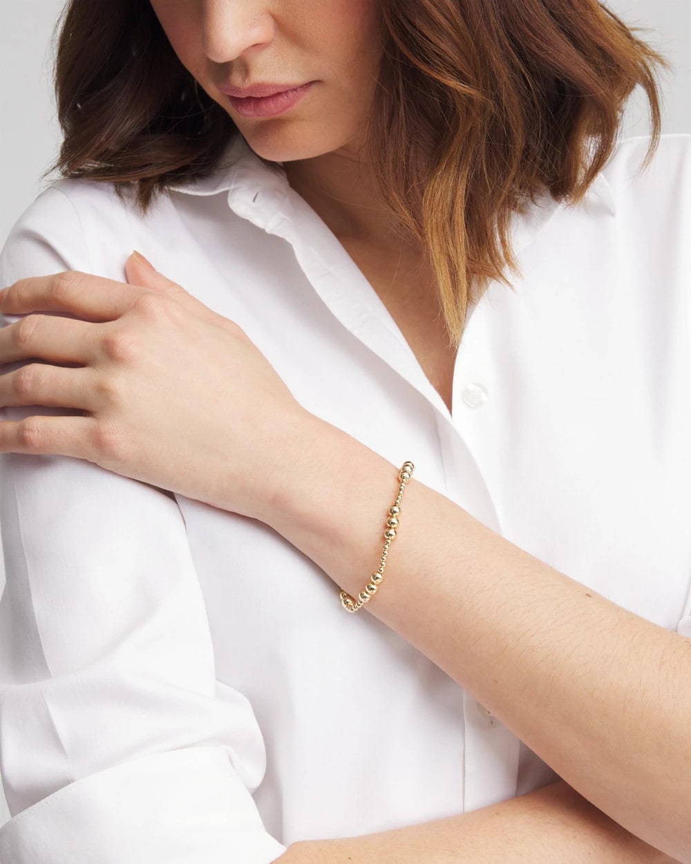 Gold-tone Small Bead Stretch Bracelet Gold - Chico's