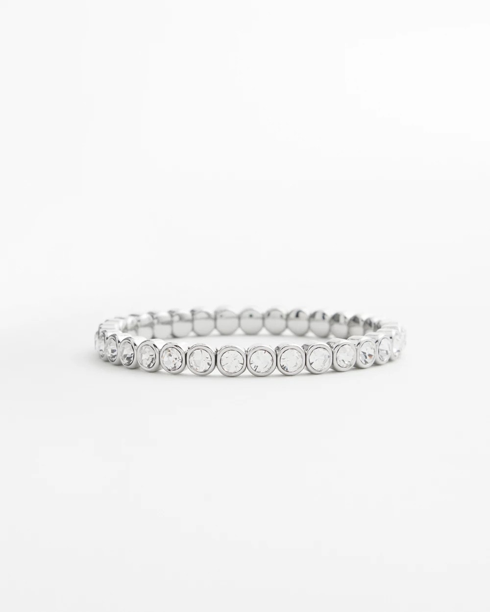 Faux Tennis Stretch Bracelet Silver - Chico's