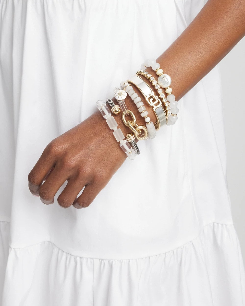 Goldtone Stretch Tennis Bracelet Gold - Chico's