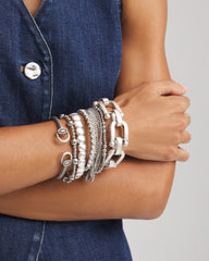 Silvertone Stretch Bracelet Silver - Chico's