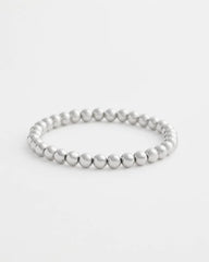 Small Beaded Silver Tone Stretch Bracelet Silver - Chico's