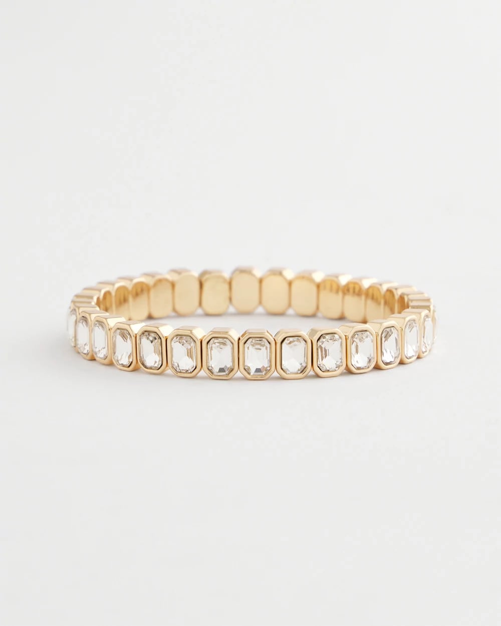 Gold Bezel Set Stretch Tennis Bracelet Gold - Chico's