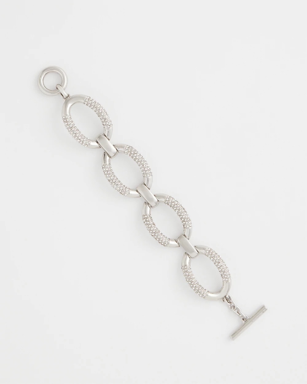 Large Pave Link Toggle Bracelet Silver - Chico's