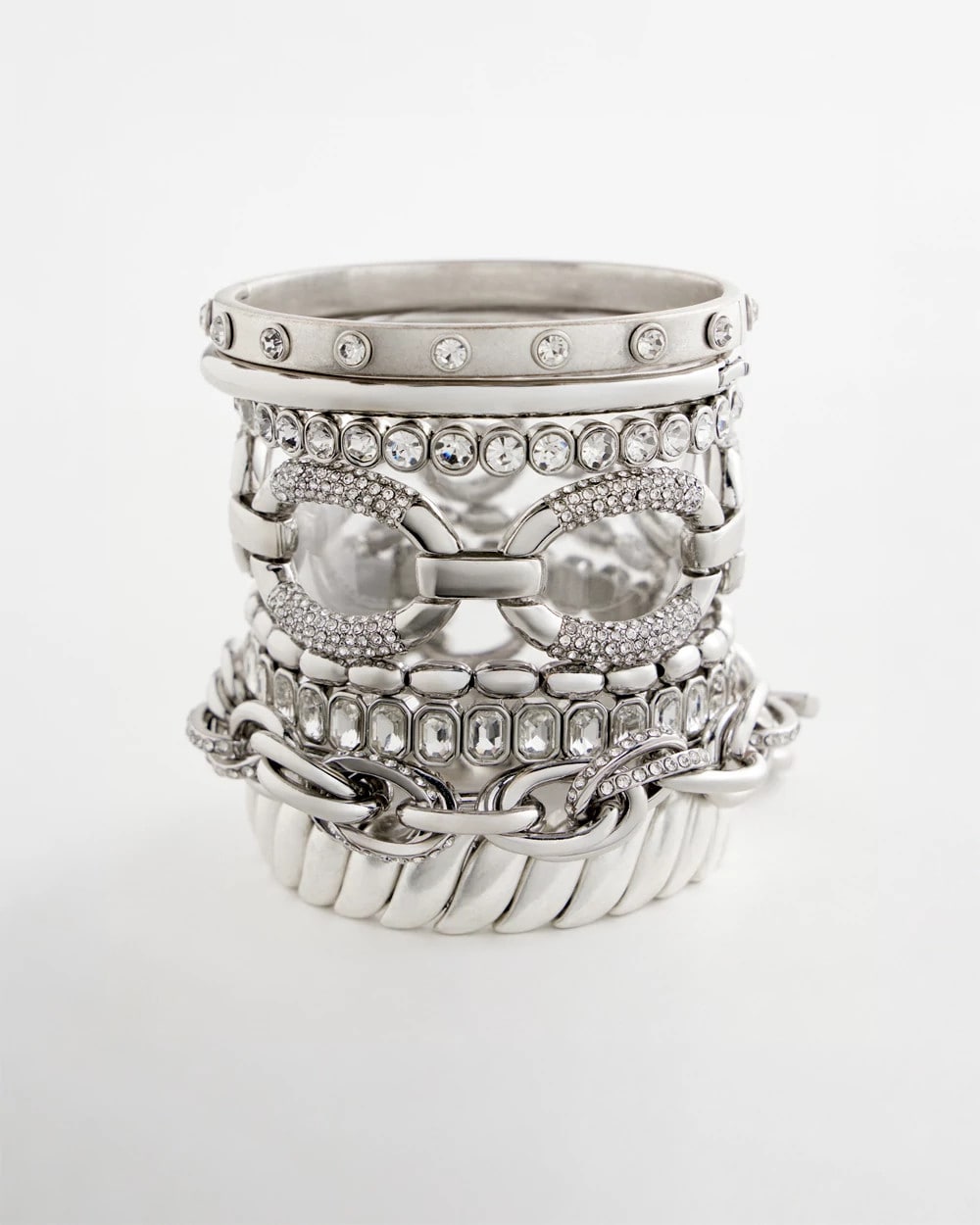 Large Pave Link Toggle Bracelet Silver - Chico's