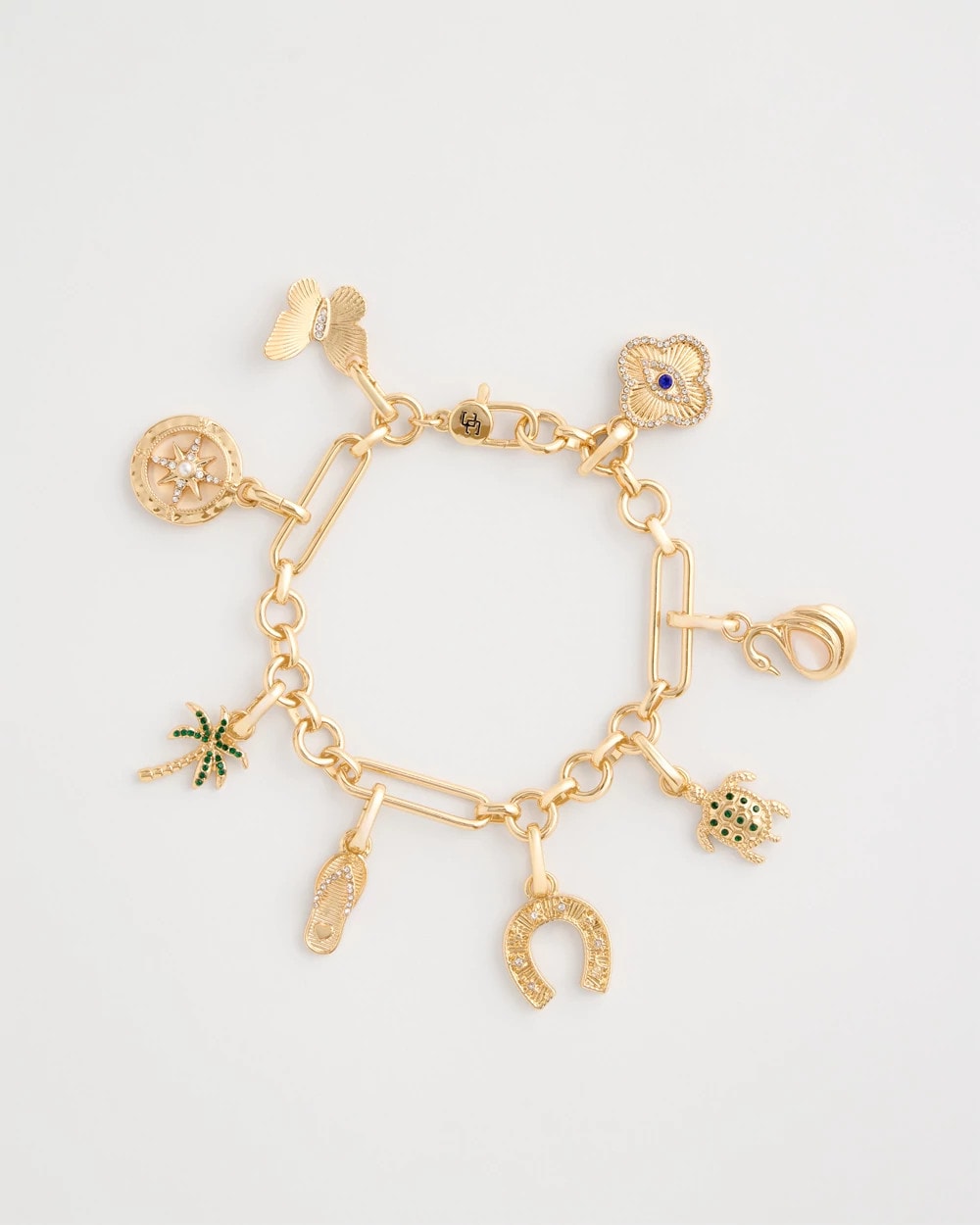 Shiny Goldtone Novelty Charm Bracelet Gold - Chico's