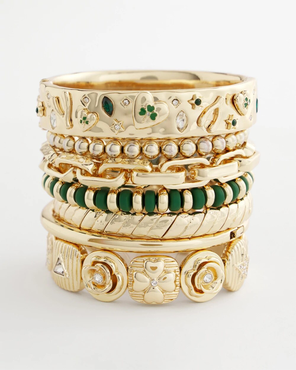 Green Gold Slice Stretch Bracelet Green - Chico's