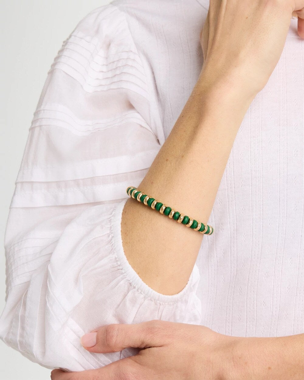 Green Gold Slice Stretch Bracelet Green - Chico's