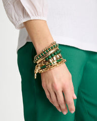 Green Gold Slice Stretch Bracelet Green - Chico's