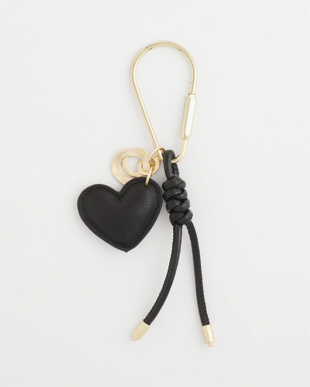 Faux Leather Heart Bag Charm Black - Chico's