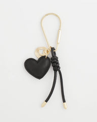 Faux Leather Heart Bag Charm Black - Chico's