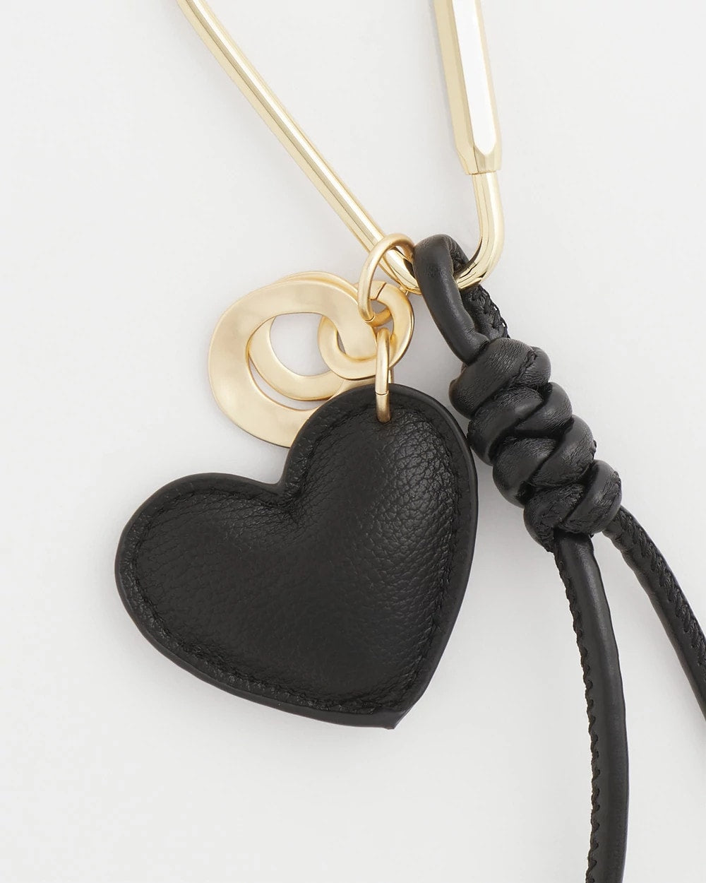 Faux Leather Heart Bag Charm Black - Chico's