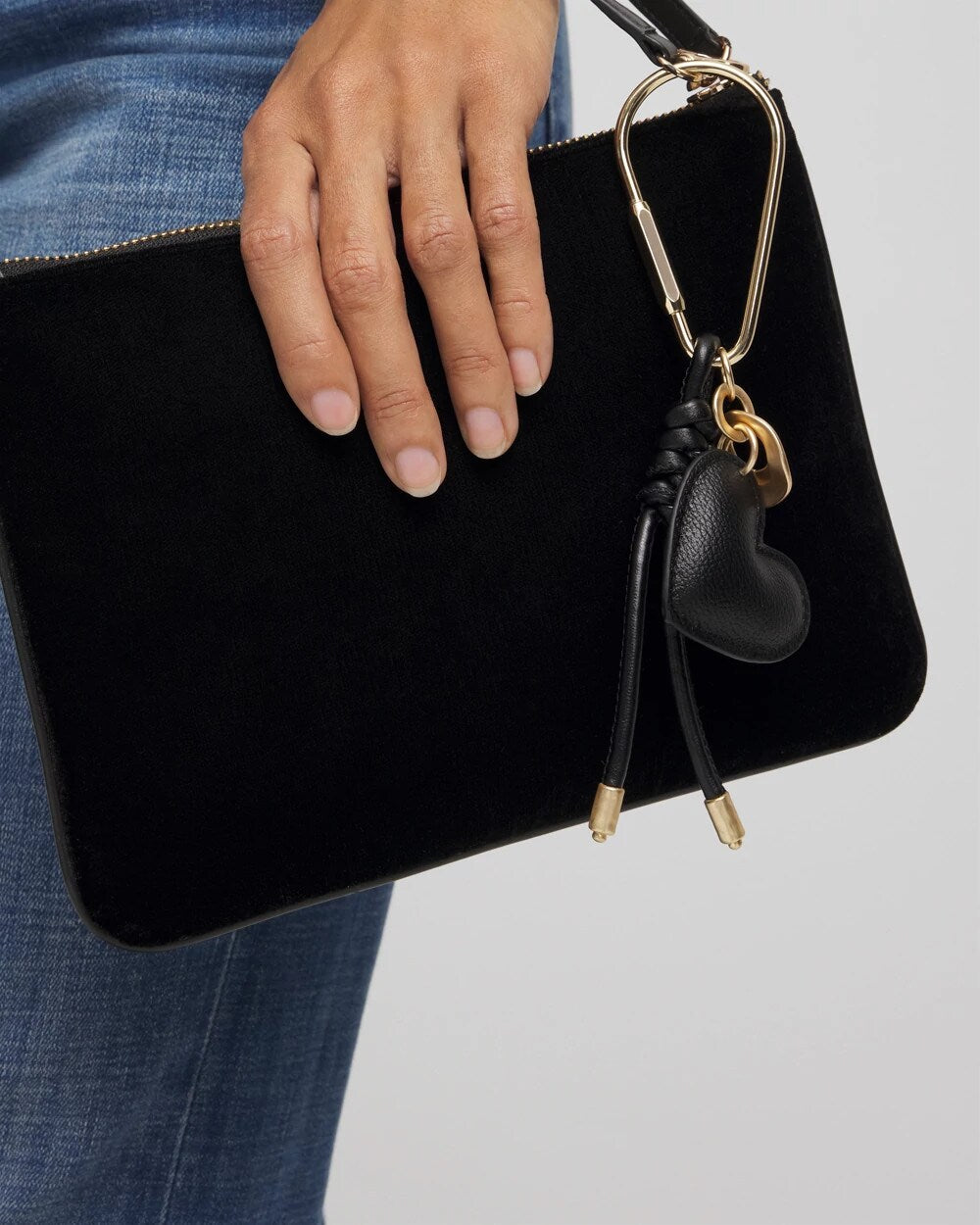 Faux Leather Heart Bag Charm Black - Chico's