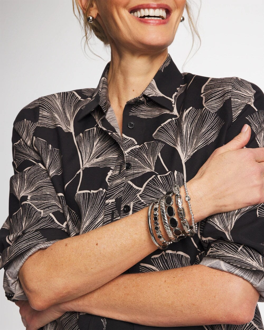 Mini Bead Stretch Hero Bracelet Silver - Chico's