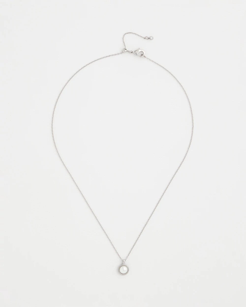 Silver Pearl Single Strand Necklace Silver - Chico's
