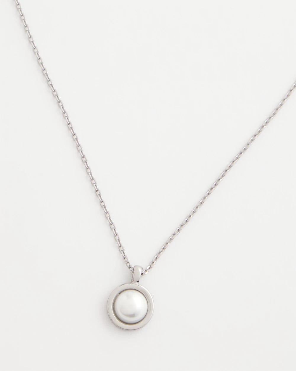 Silver Pearl Single Strand Necklace Silver - Chico's