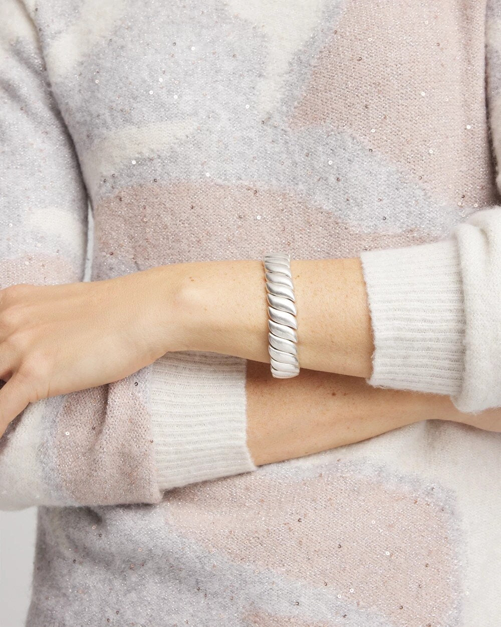 Matte Twist Stretch Bracelet Silver - Chico's