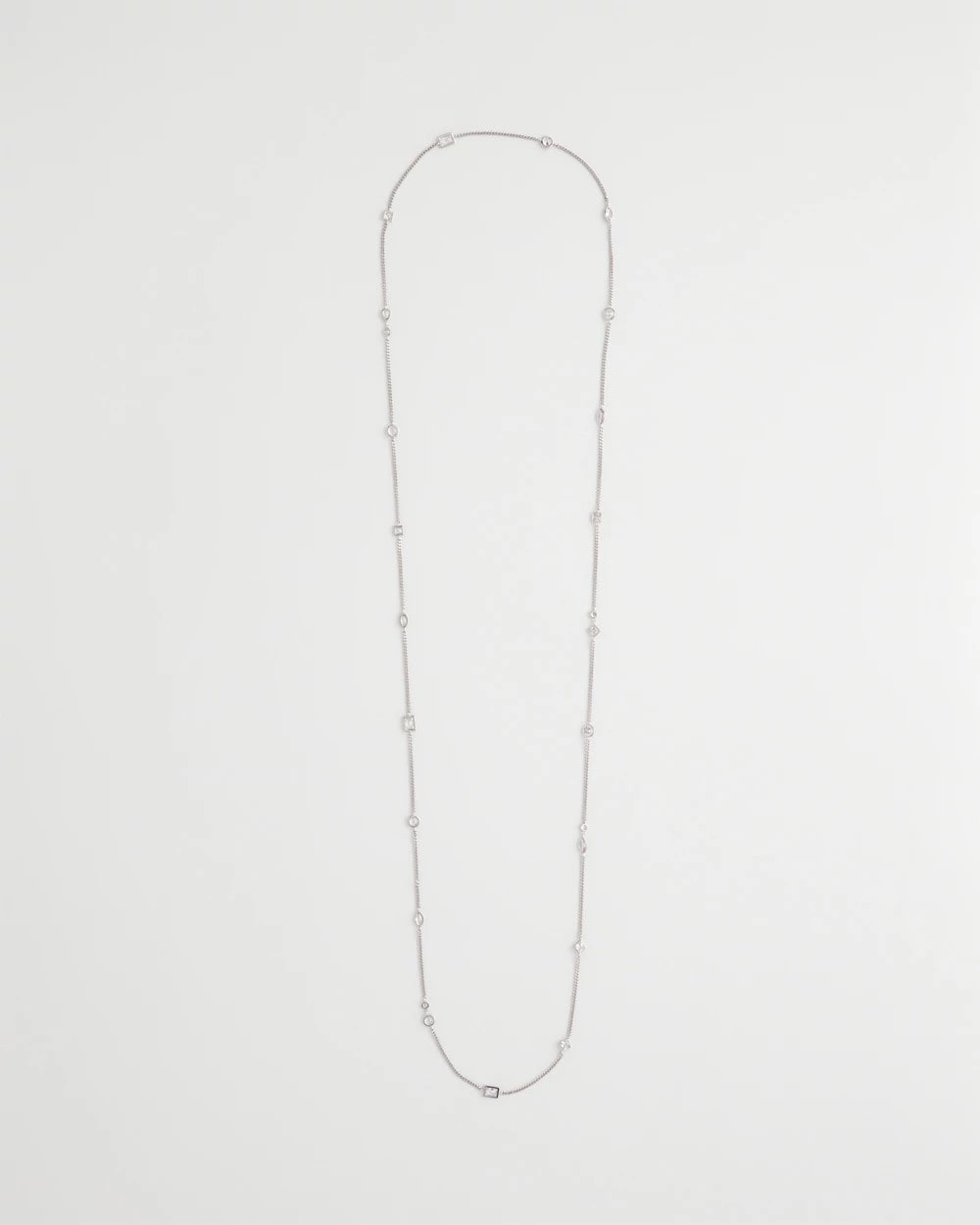 Fine Crystal Long Chain Necklace Silver - Chico's