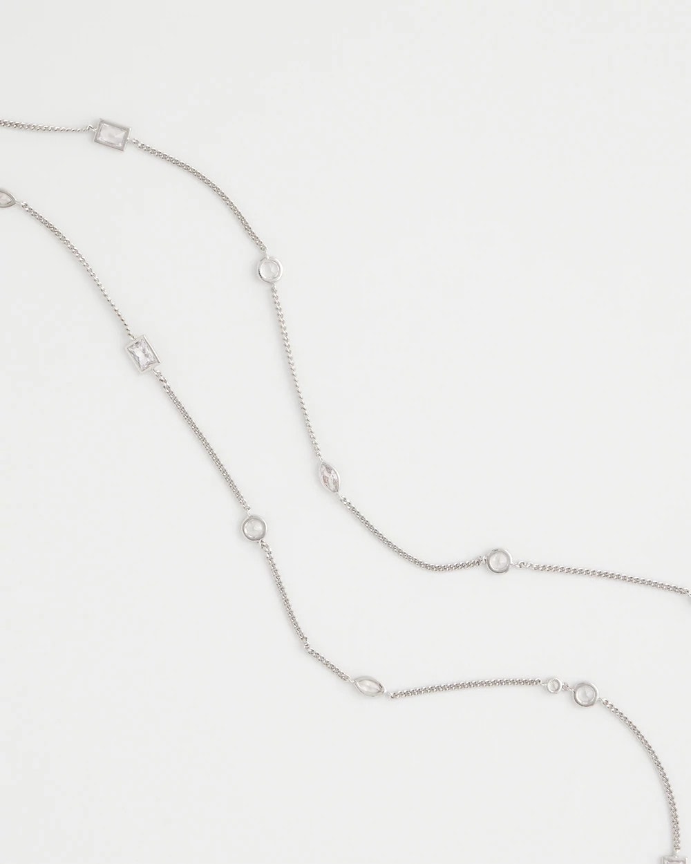 Fine Crystal Long Chain Necklace Silver - Chico's