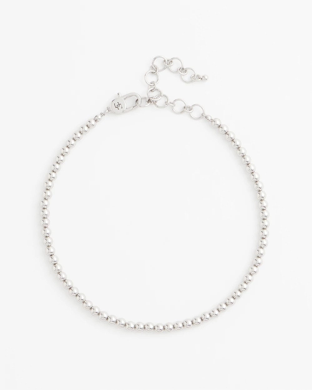 Silvertone Beaded Necklace Silver - Chico's