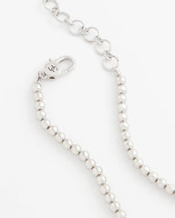 Silvertone Beaded Necklace Silver - Chico's