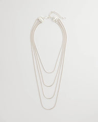 Multi-Layer Snake Chain Necklace Silver - Chico's
