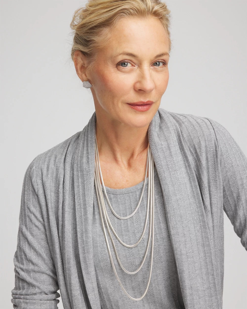 Multi-Layer Snake Chain Necklace Silver - Chico's