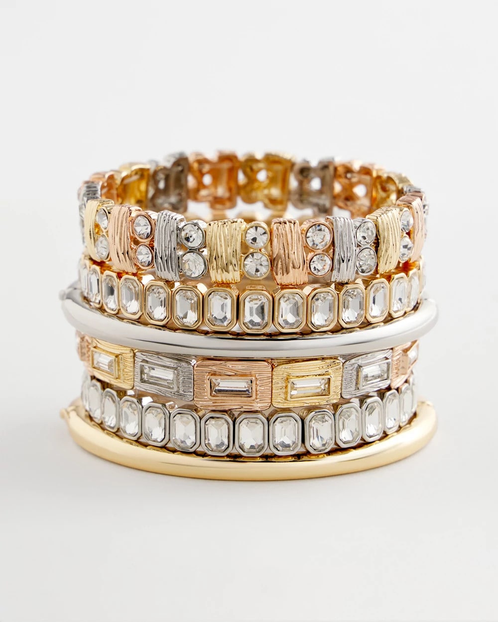 Silver Bezel Set Stretch Tennis Bracelet Silver - Chico's