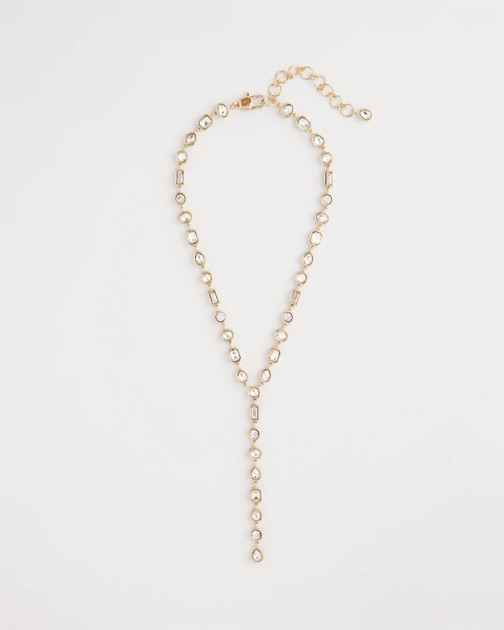 Bezel Set Goldtone Y-Necklace Gold - Chico's