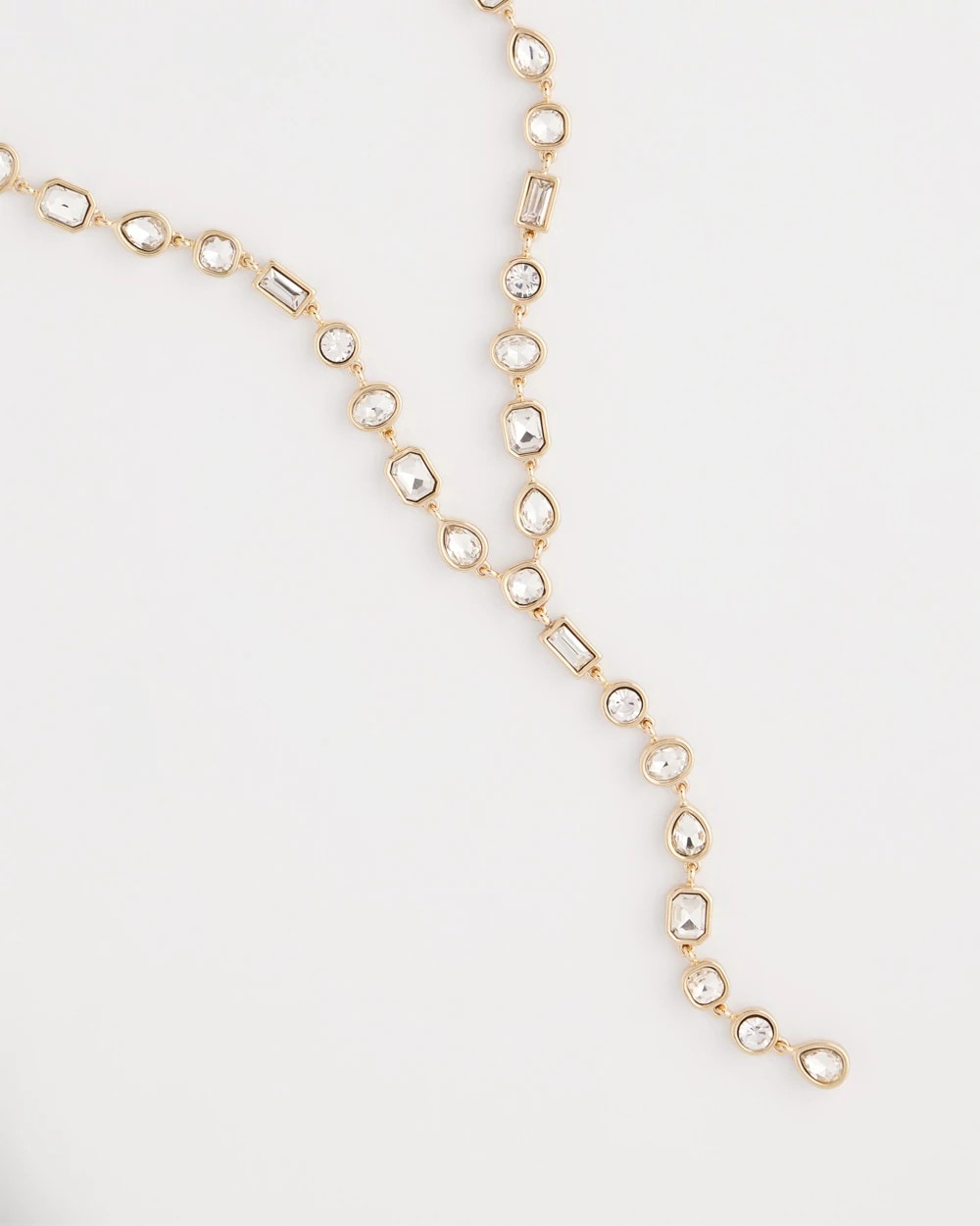 Bezel Set Goldtone Y-Necklace Gold - Chico's
