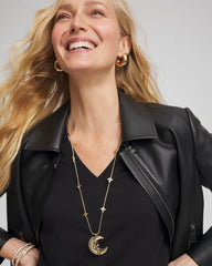 Gold Moon Pendant Necklace Gold - Chico's
