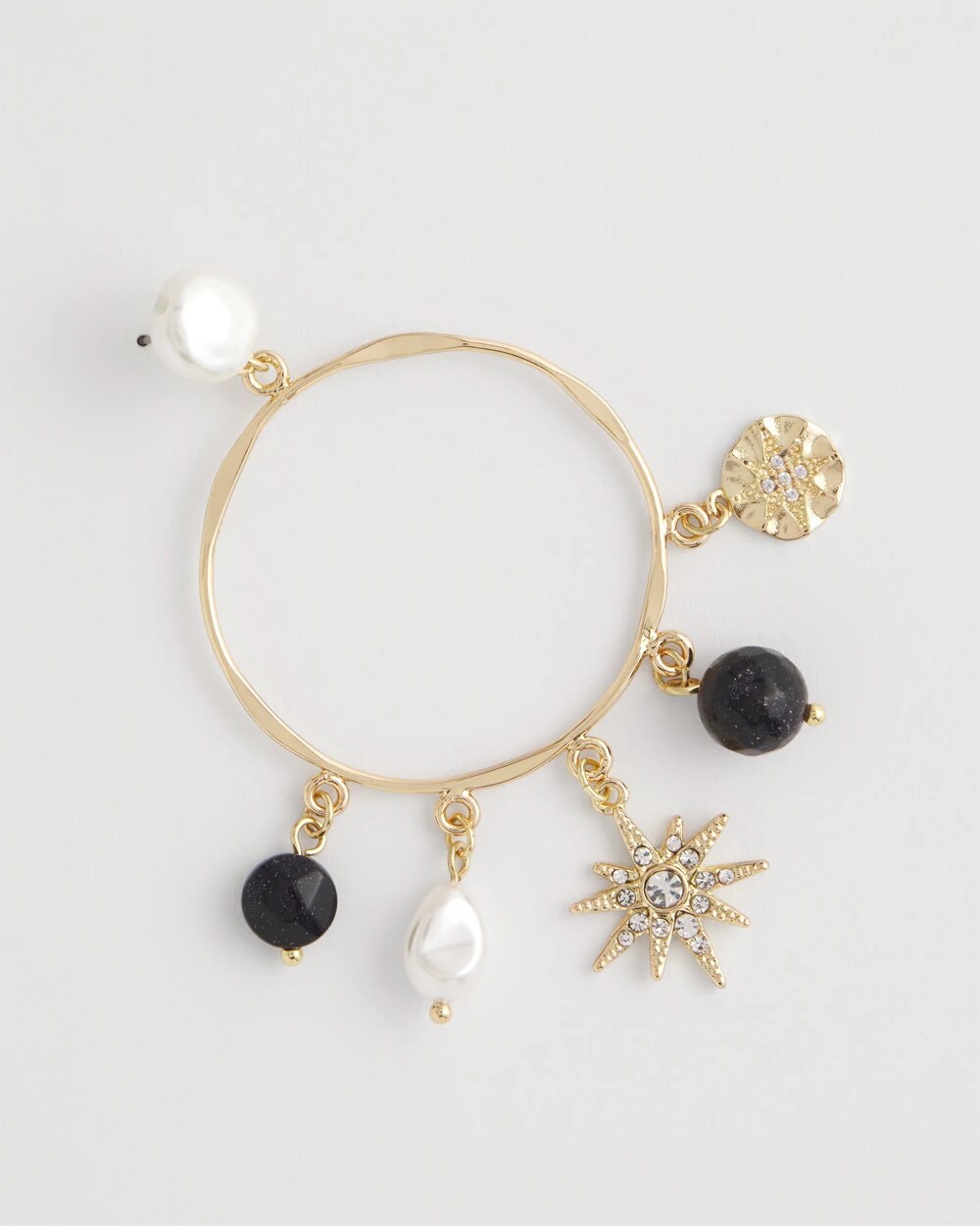 Starry Night Charm Hoop Earrings Gold - Chico's
