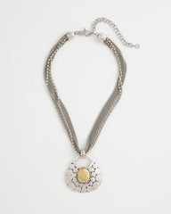 Island Metal Pendant Necklace Mixed Metals - Chico's