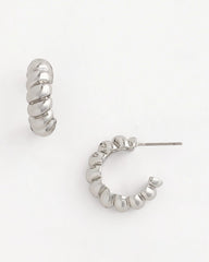 No Droop® Silvertone Twisted Hoop Earrings Silver - Chico's
