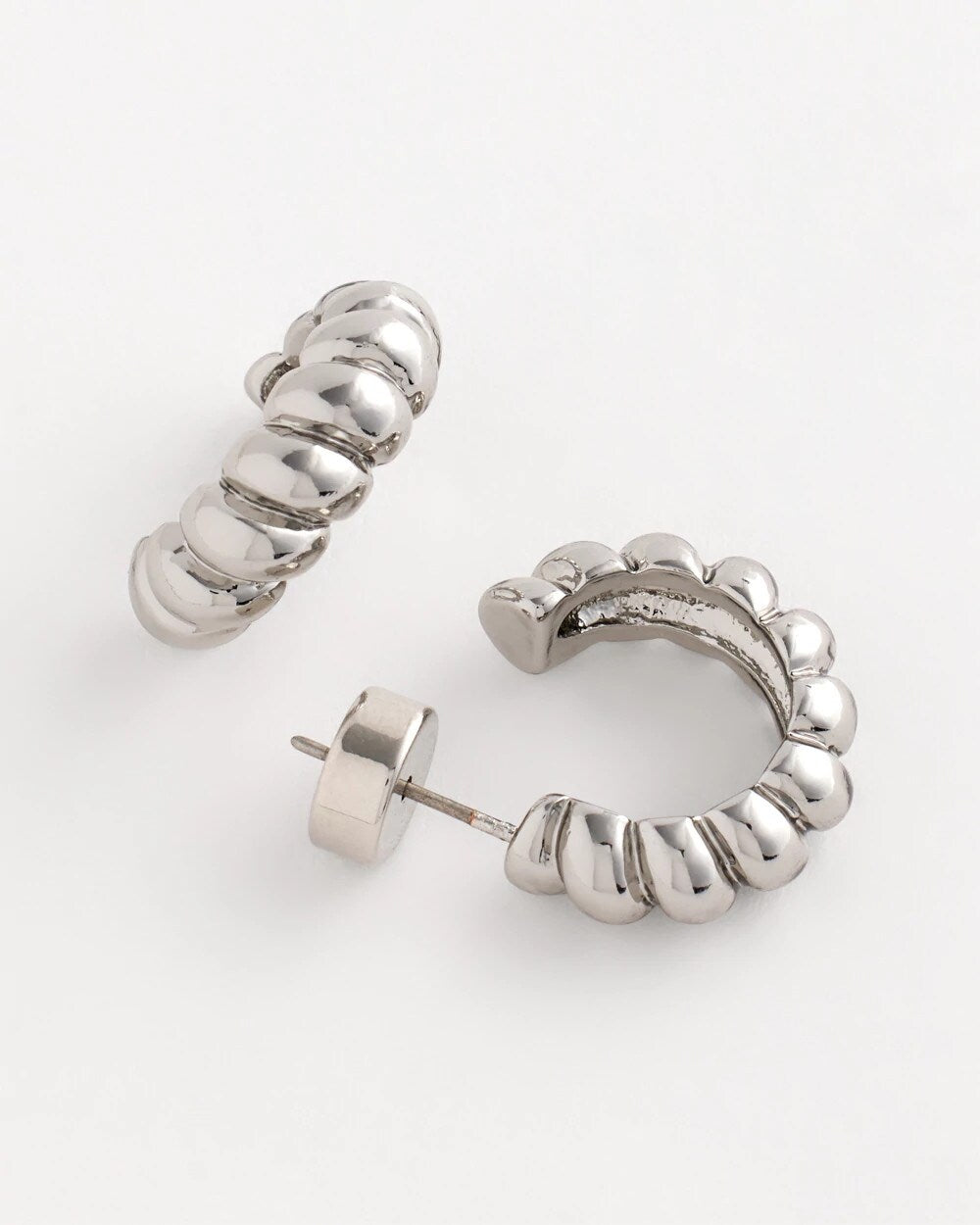 No Droop® Silvertone Twisted Hoop Earrings Silver - Chico's