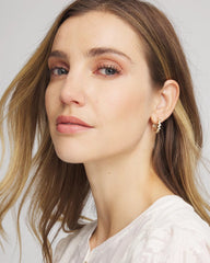Goldtone Cubic Zirconia Hoop Earrings Gold - Chico's