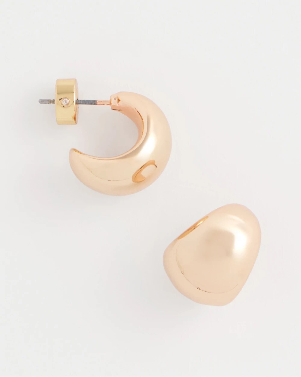 Rose Gold Huggie Hoop Earrings Mixed Metals - Chico's