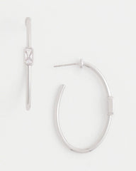 Silver Oval Hoop Earrings Silver - Chico's