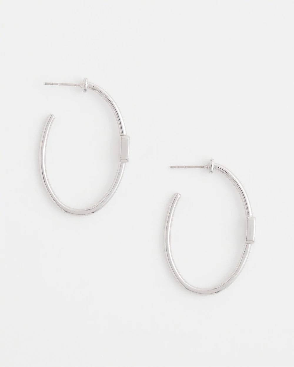 Silver Oval Hoop Earrings Silver - Chico's