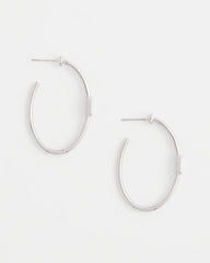 Silver Oval Hoop Earrings Silver - Chico's