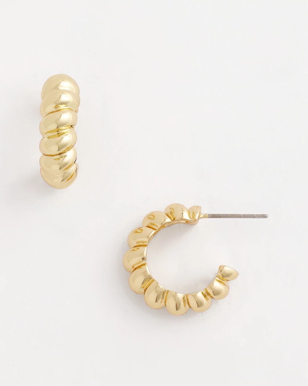 No Droop® Goldtone Twisted Hoop Earrings Gold - Chico's
