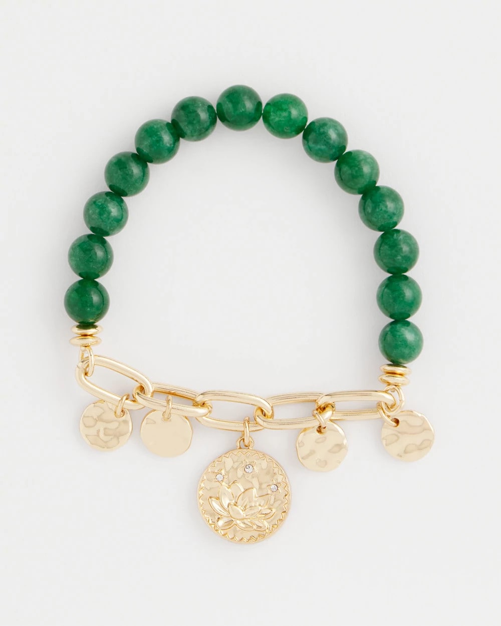 Green Jade Stone Charm Bracelet Green - Chico's
