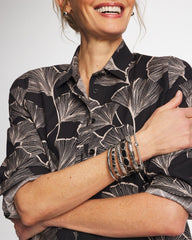 Black Mini Circle Stretch Bracelet Black - Chico's