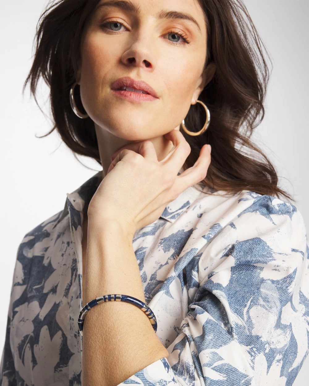 Blue Enamel Hinge Bangle Blue - Chico's