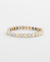 Silver & Gold Tone Round Stretch Bracelet Mixed Metals - Chico's