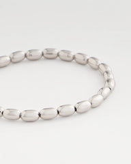 Silvertone Oval Beaded Stretch Bracelet Silver - Chico's