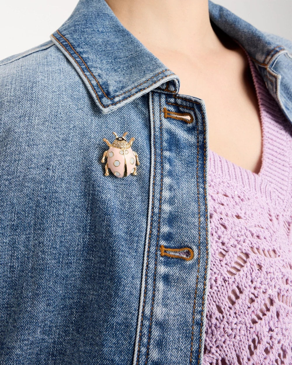 Lady Bug Brooch Pink - Chico's