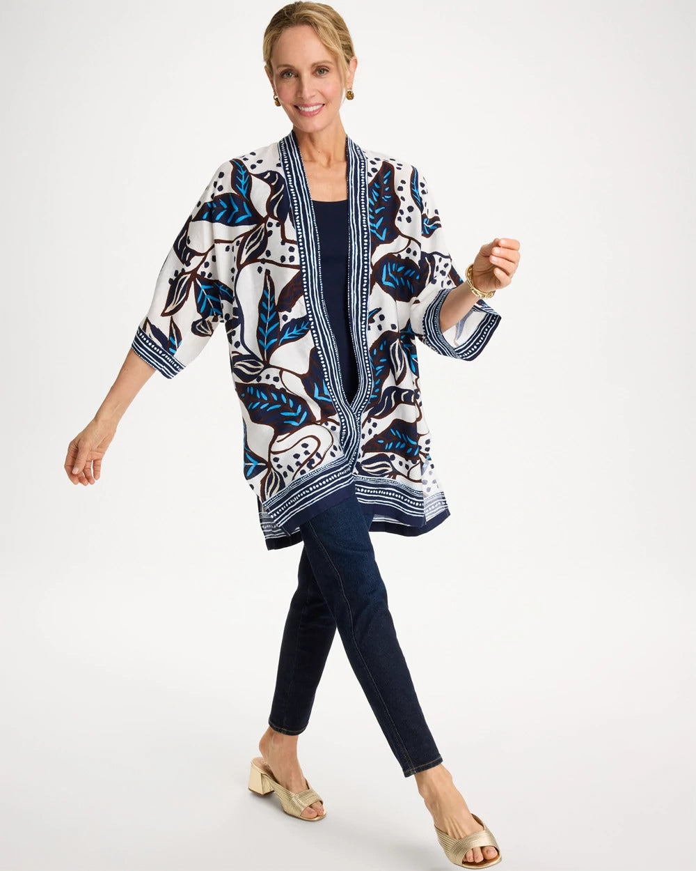 Printed Belted Kimono Ecru - Chico's