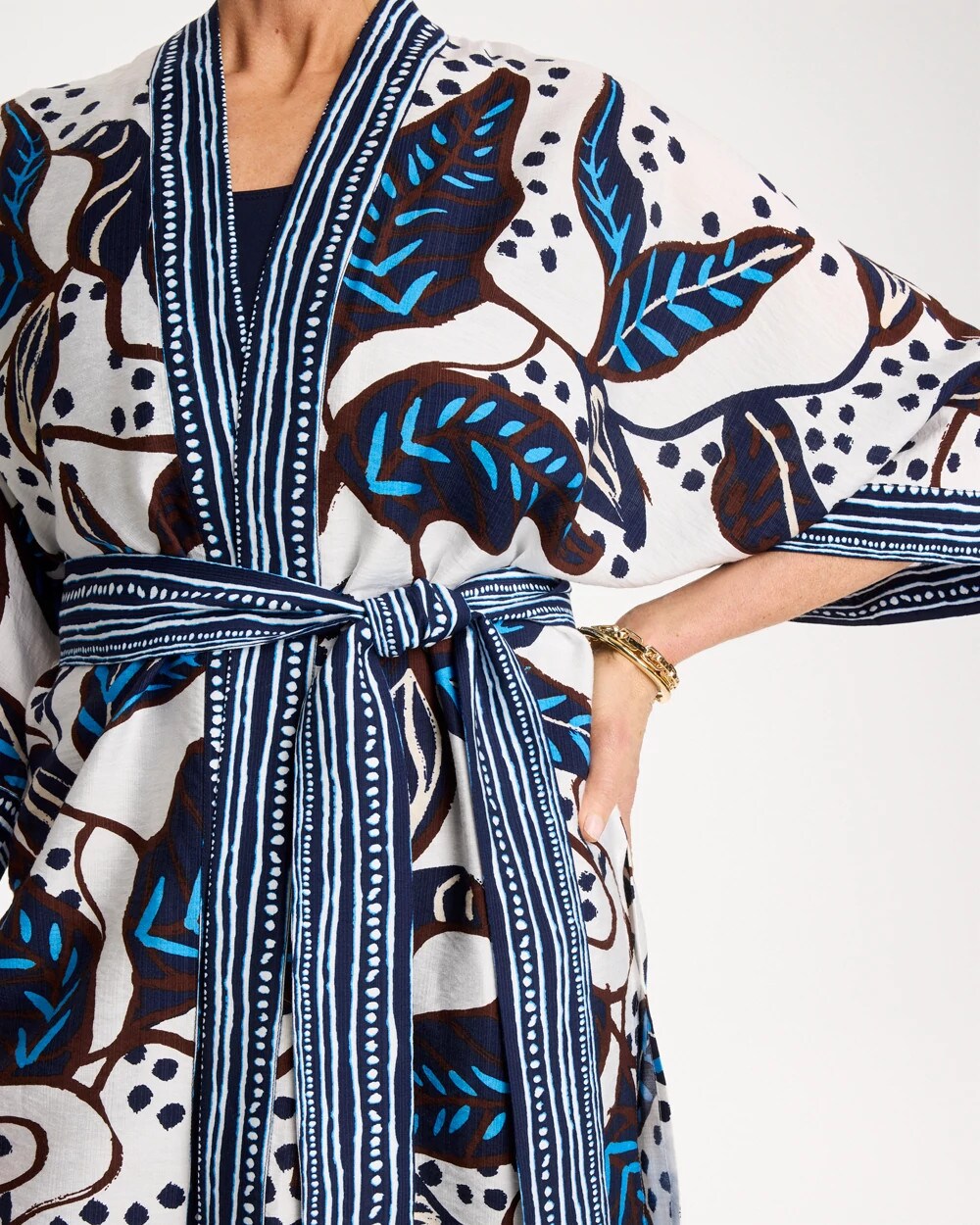Printed Belted Kimono Ecru - Chico's