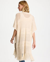 Long Knit Fringe Ruana Cream - Chico's